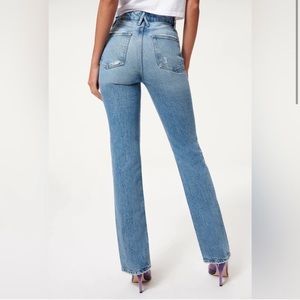 Good American Jeans Good Boy Twisted Slit Jeans Sz 8 size 29